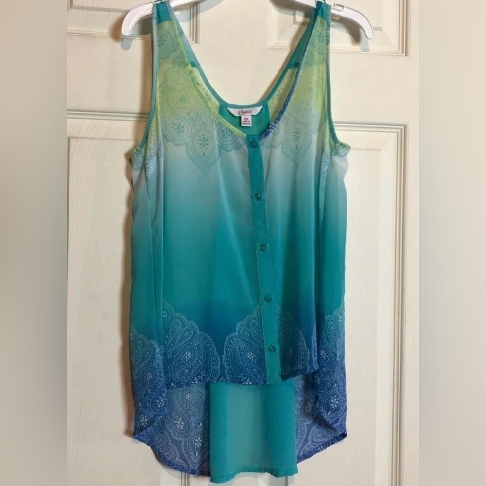 Candie’s Women’s Blue & Teal Shell Tank Sleeveless